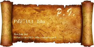Pöltl Ida névjegykártya